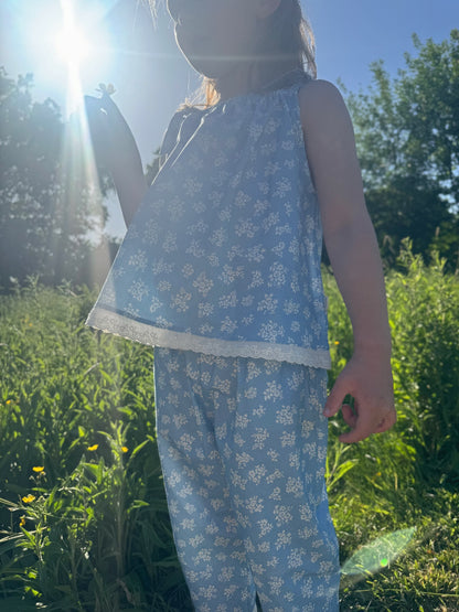 BLUE FLORAL COTTON CO-ORD