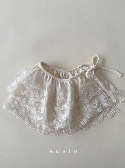 LACED EMBROIDERED COTTON SKIRT/CAPE