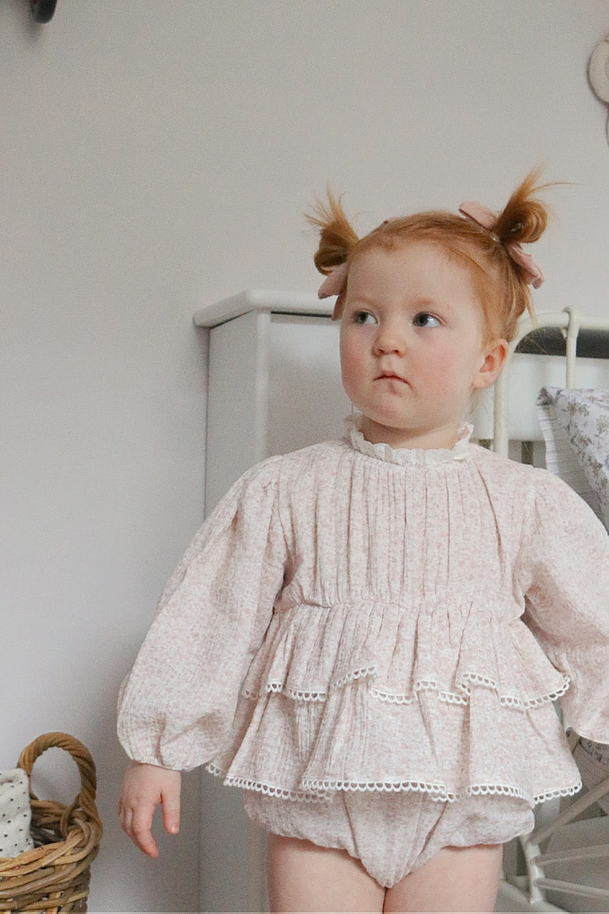 Dainty Bloom Muslin Cotton Ruffle Romper image 7