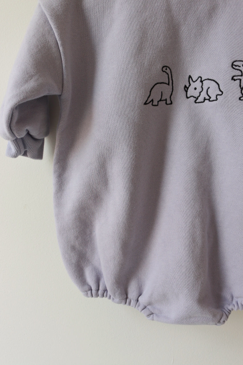 DINOSAUR EMBROIDERED JERSERY ROMPER