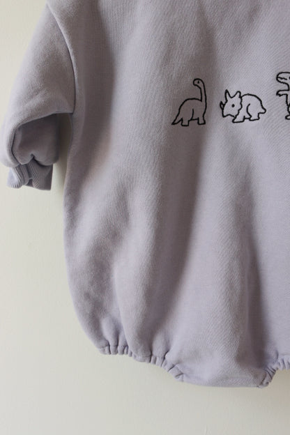 DINOSAUR EMBROIDERED JERSERY ROMPER