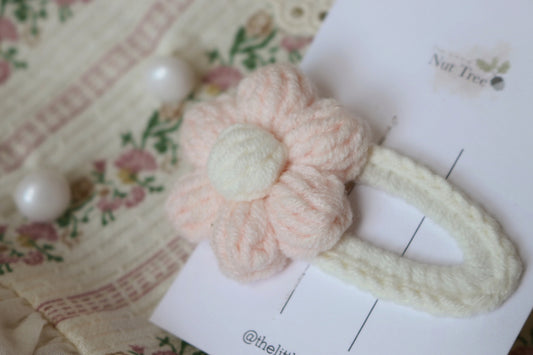 DAISY CROCHET SNAP CLIP - PINK