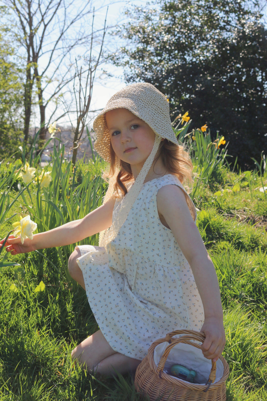 WICKER SUN HAT WITH LACE