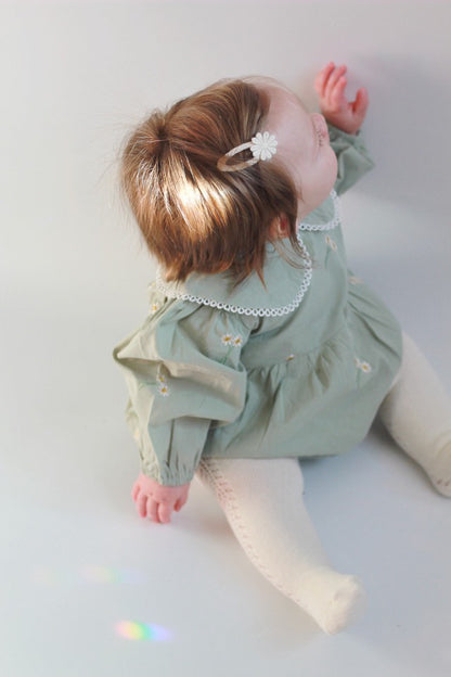 DAISY SAGE FLORAL EMBRIODERY ROMPER
