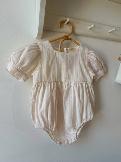 PINK & CREAM STRIPED PASTEL ROMPER