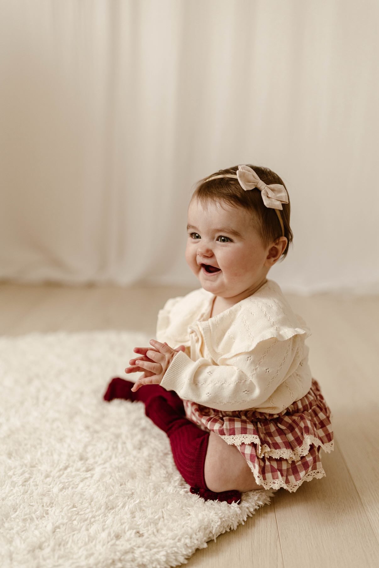 RED CREAM COTTON FRILLED BLOOMERS