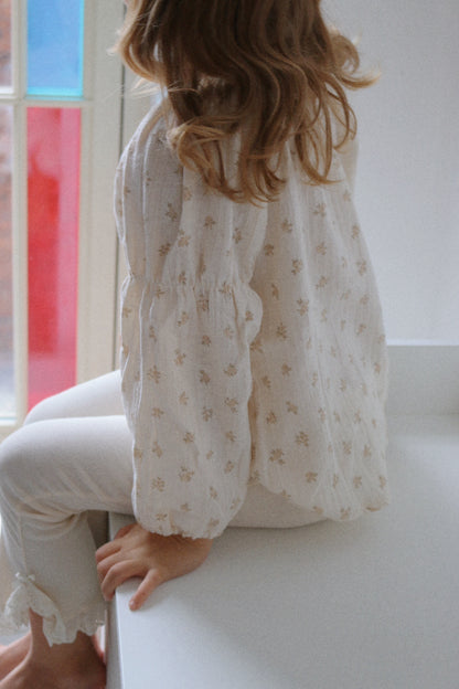 DAINTY FLORAL PRINT COTTON BLOUSE