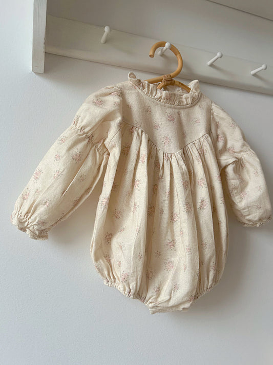 BLOSSOM BRUSHED COTTON ROMPER