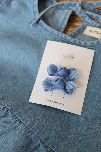 DAINTY MINI BOW SET - BLUE DUSK