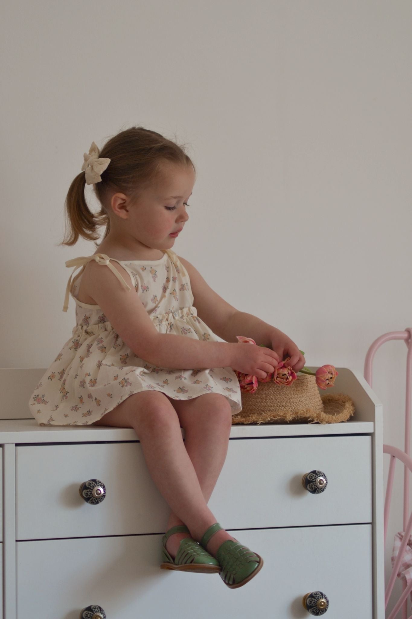 DAINTY FLORAL SKIRTED ROMPER