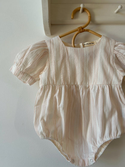 PINK & CREAM STRIPED PASTEL ROMPER