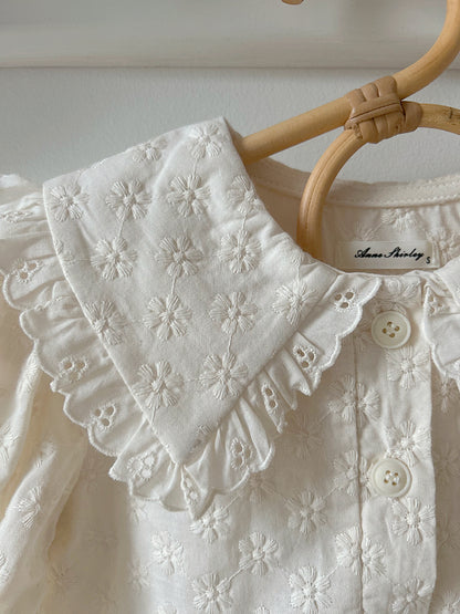 BRODERIE CREAM COTTON BLOUSE