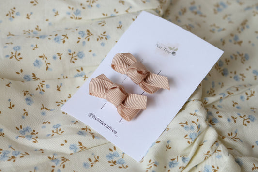 PETITE DAINTY BOW SET - MOCHA
