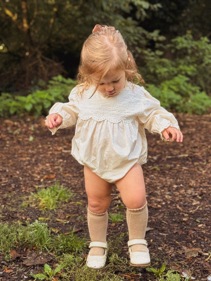 IVORY BRODERIE FRILL COTTON ROMPER