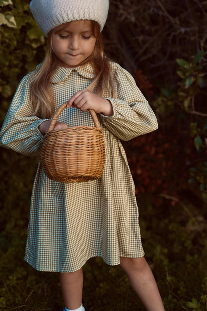 BRUSHED COTTON GINGHAM SMOCK DRESS | OAT & FERN