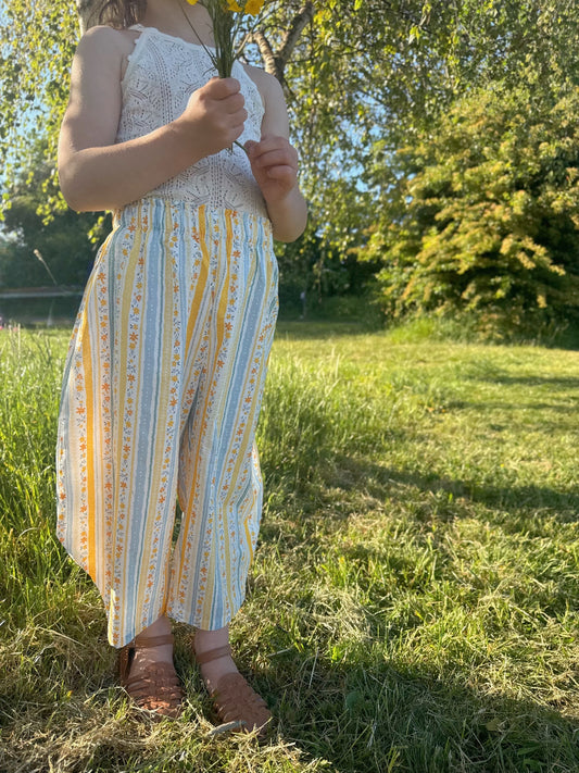 DAISY FLORAL YELLOW & BLUE PANTS