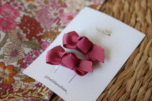 PETIT MINI BOW SET - RASPBERRY