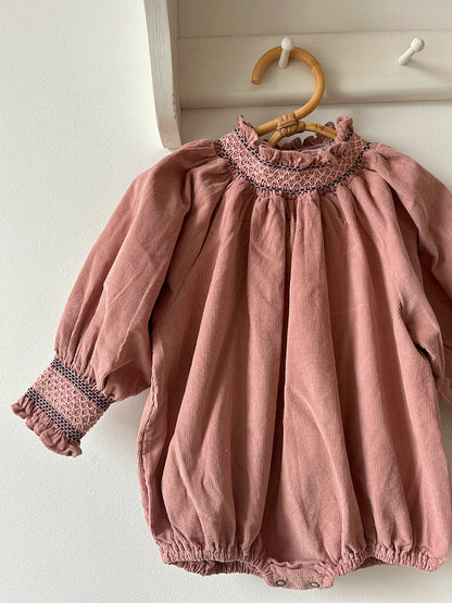 IRA SMOCKING CORDUROY ROMPER