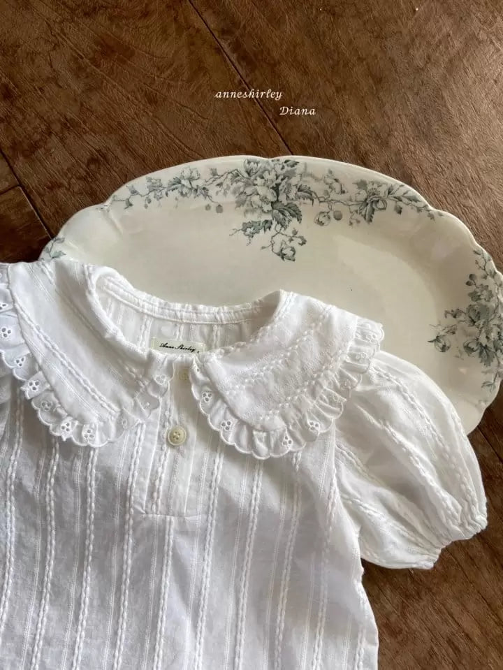 White Broderie Collared Blouse - Anne Shirley image 2