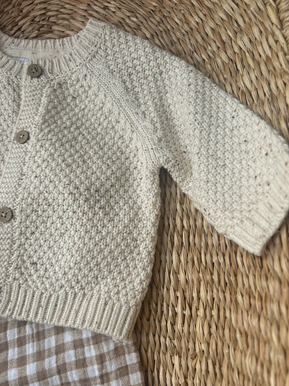 'LITTLE BEAR' ULTRA SOFT OATY CARDIGAN