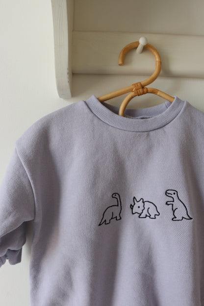 DINOSAUR EMBROIDERED JERSERY ROMPER