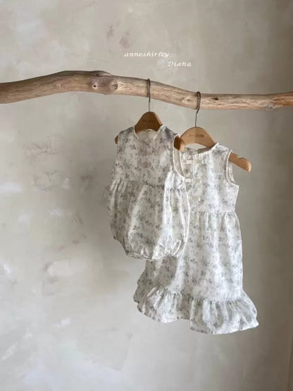 Ditsy Floral Print Cotton Bow Romper - Anne Shirley image 4