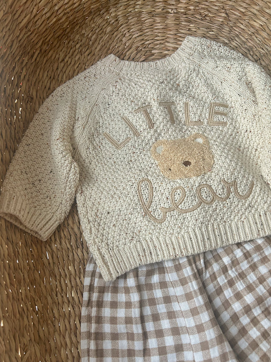 'LITTLE BEAR' ULTRA SOFT OATY CARDIGAN