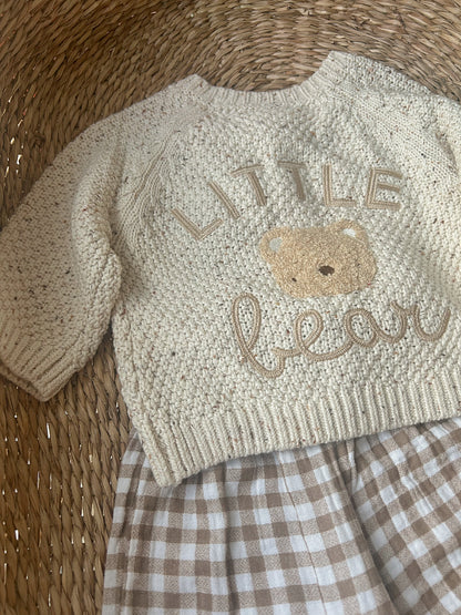 'LITTLE BEAR' ULTRA SOFT OATY CARDIGAN