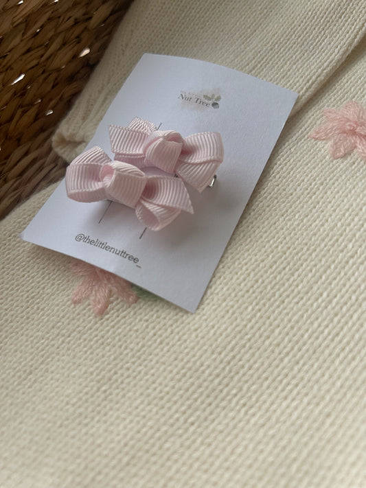 PETIT RIBBON BOW SET - LIGHT PINK