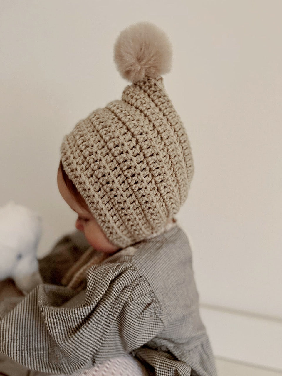 Elsie & Bert Crochet Pixie Bonnet - Parchment image 0