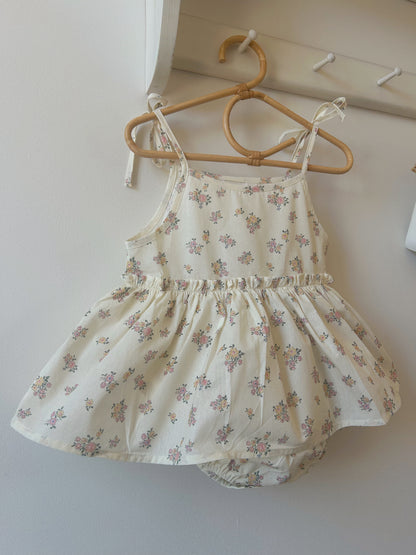 DAINTY FLORAL SKIRTED ROMPER