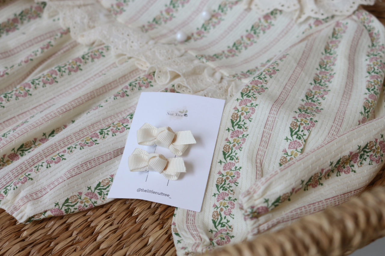 PETIT DAINTY BOW SET - LATTE