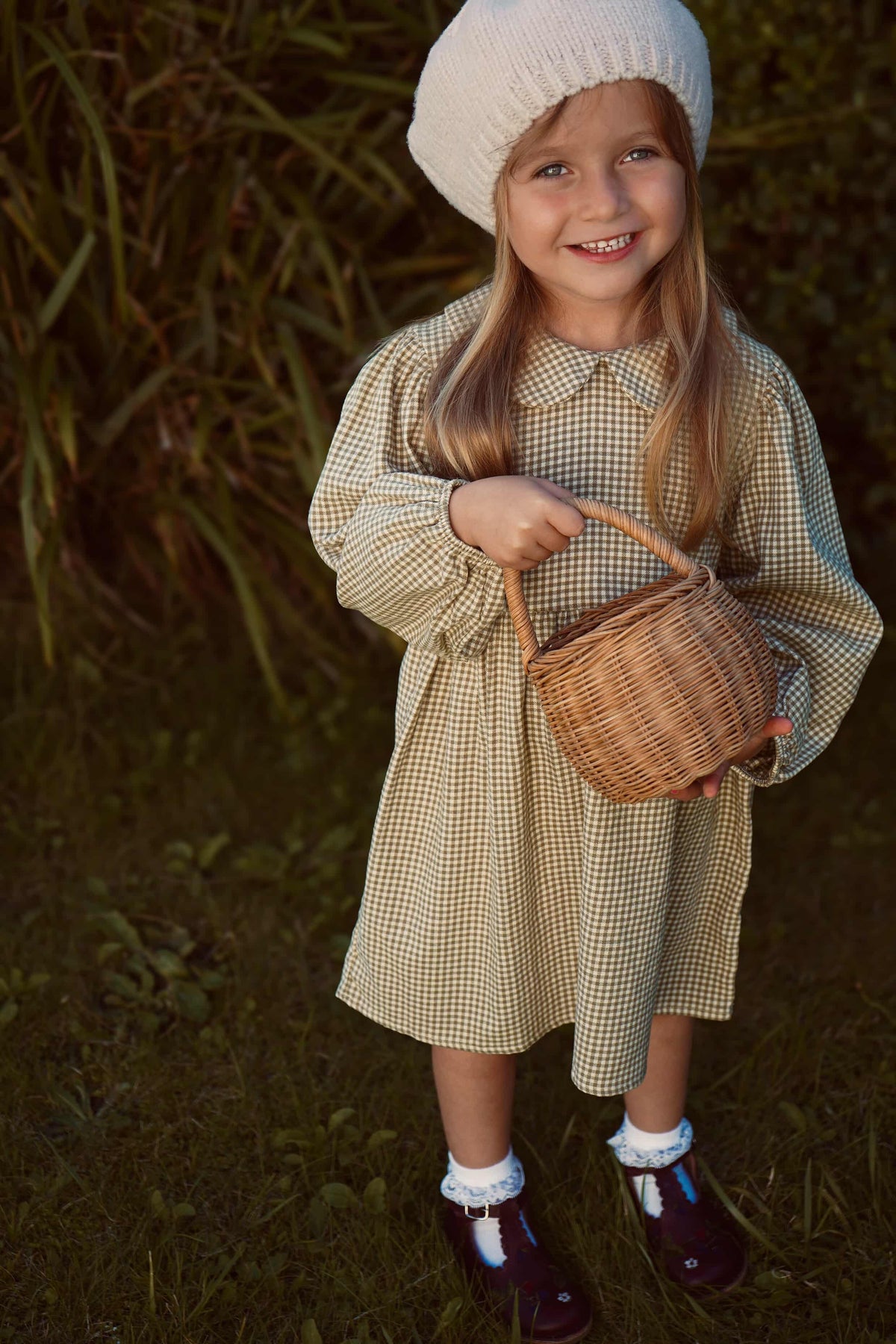 BRUSHED COTTON GINGHAM SMOCK DRESS | OAT & FERN