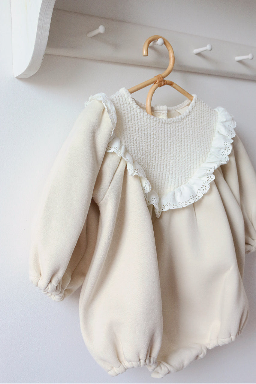 ANGEL FRILL JERSEY ROMPER
