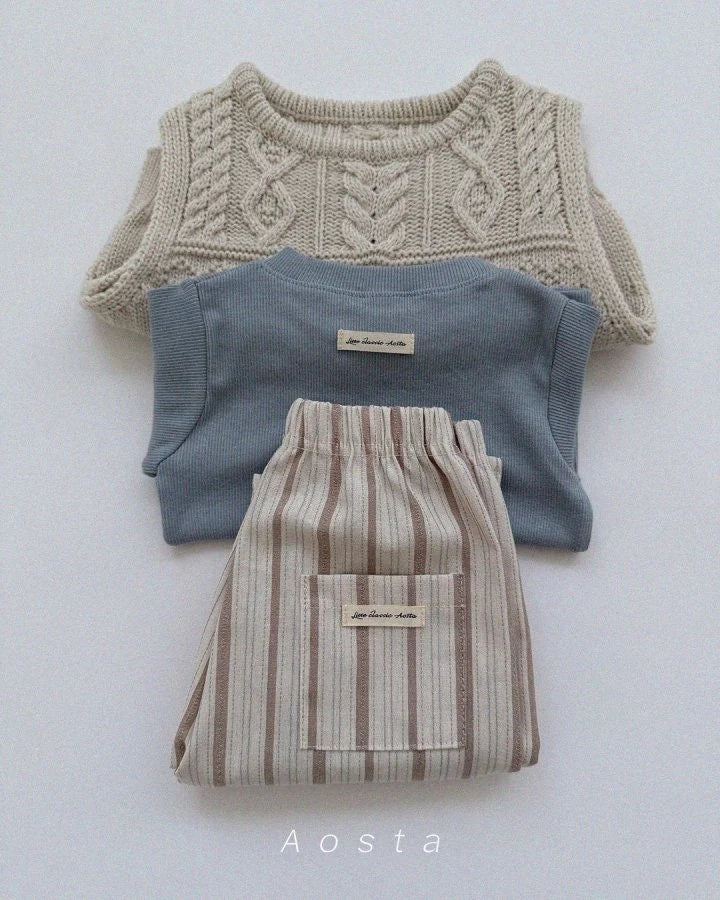 BLUE DUSK ULTRA SOFT RIBBED COTTON TOP