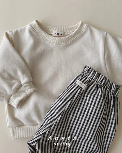 CREAM ULTRA SOFT COTTON SWEATSHIRT