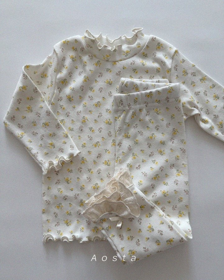 RIBBED COTTON BRODEDRIE LEGGINGS