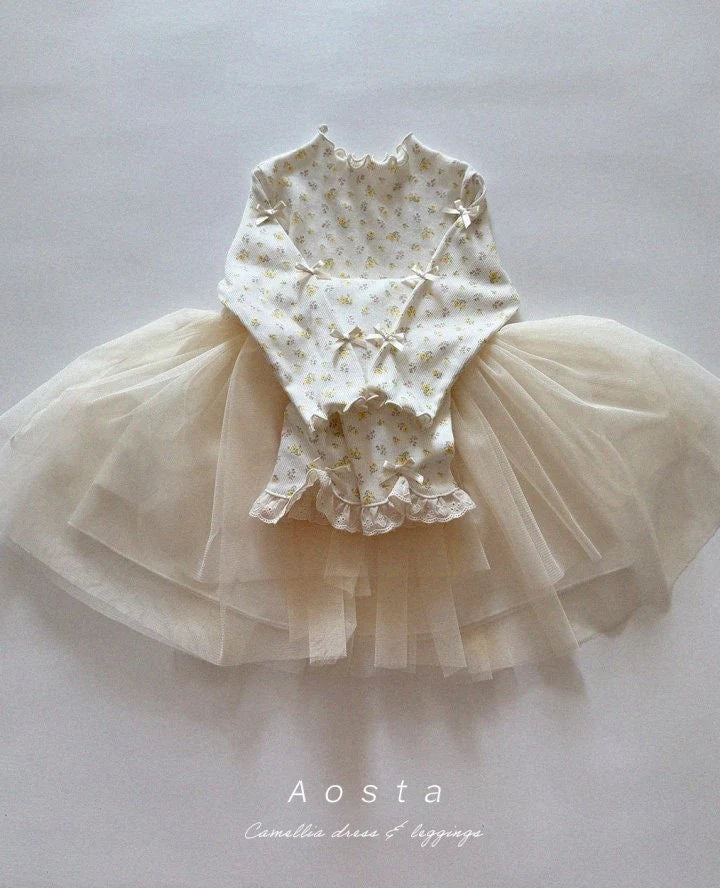 DITSY FLORAL COTTON FRILL DRESS WITH TULLE SKIRT