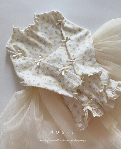 DITSY FLORAL COTTON FRILL DRESS WITH TULLE SKIRT