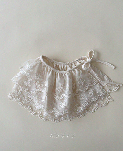 LACED EMBROIDERED COTTON SKIRT/CAPE
