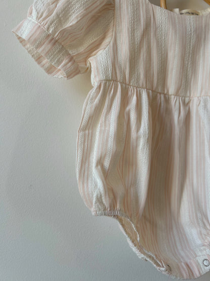 PINK & CREAM STRIPED PASTEL ROMPER