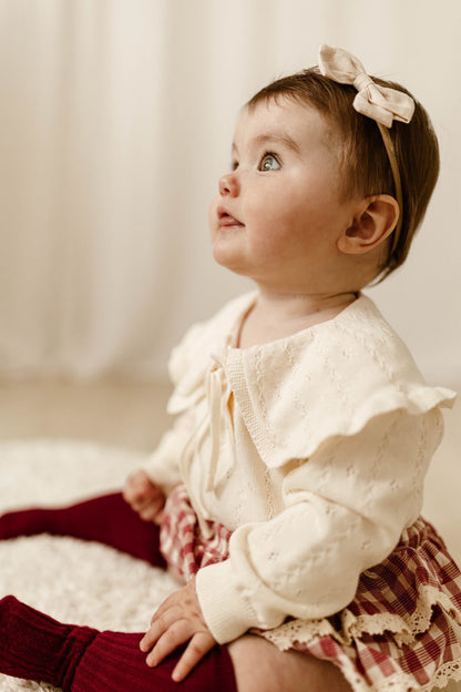 IVORY FINE KNIT POINTELLE JUMPER