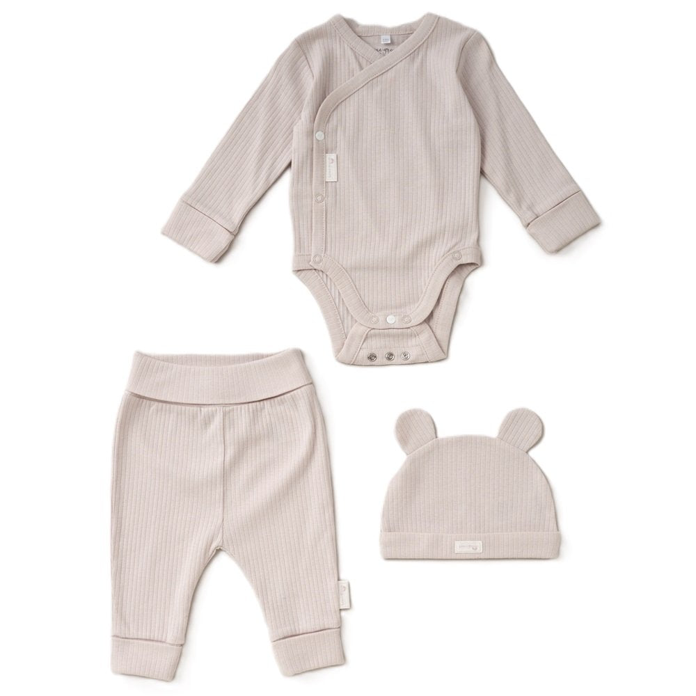 ORGANIC COTTON 3 PIECE RIBBED SET
