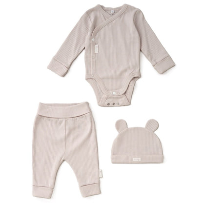 ORGANIC COTTON 3 PIECE RIBBED SET