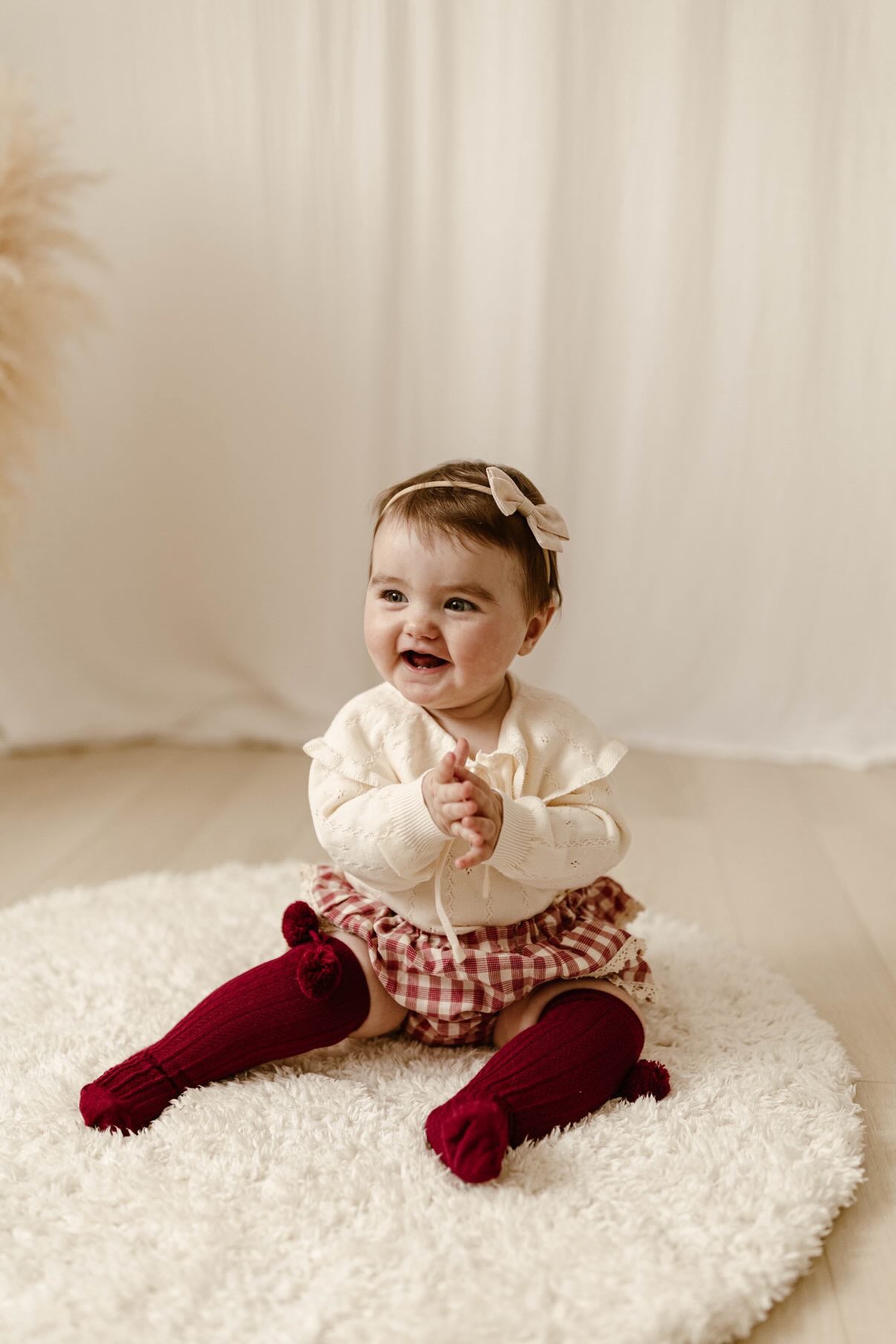 RED CREAM COTTON FRILLED BLOOMERS