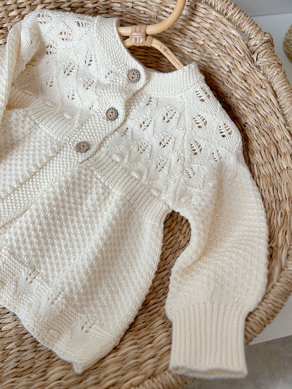 SOFT KNIT COTTON MATINEE CARDIGAN