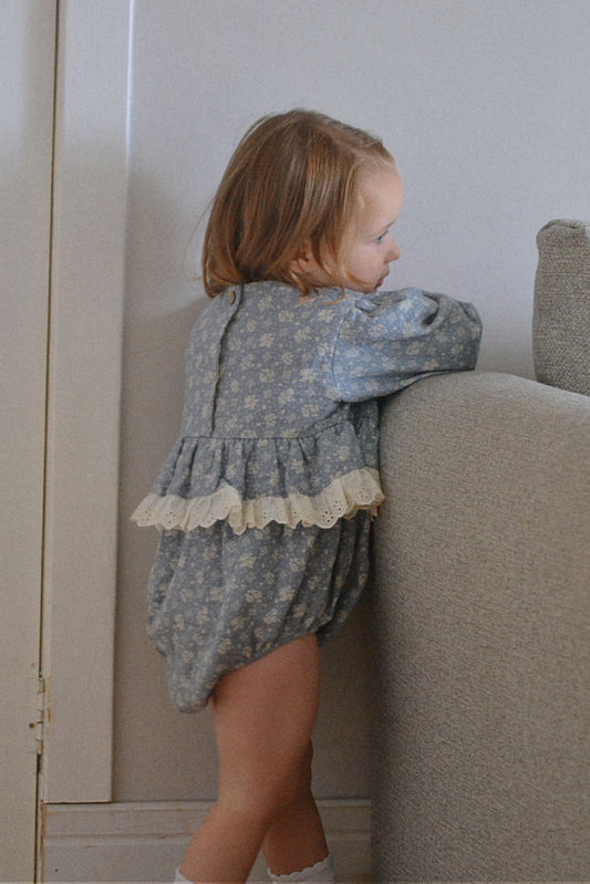 DUSKY FLOWER QUILT BRODERIE ROMPER