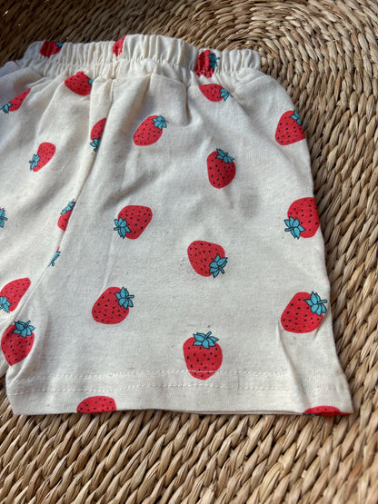 STRAWBERRY PRINT LINEN SET