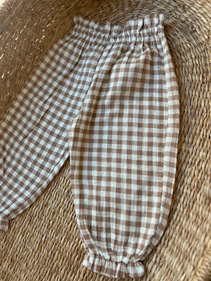 ORGANIC COTTON GINGAM PANTS