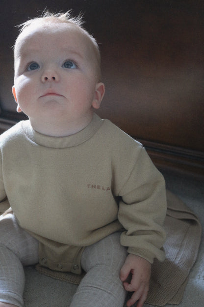 LALA JERSEY COTTON ROMPER - BEIGE
